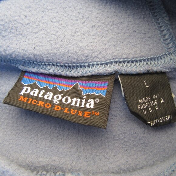 Patagonia Micro D-Luxe Blue Rincon Hoodie Fleece Pullover Shirt Size Large 26220 - Picture 4 of 5